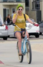 KESHA Riding a Bike Out in Los Angeles 06/15/2015