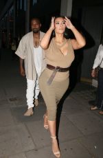 KIM KARDASHIAN and Kanye West at Hakkasan Restaurant 06/25/2015