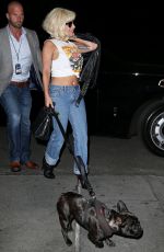 LADY GAGA Walks Her Dog Out in New York 06/20/2015