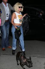 LADY GAGA Walks Her Dog Out in New York 06/20/2015