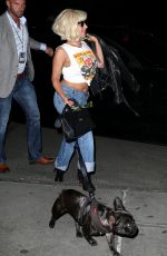 LADY GAGA Walks Her Dog Out in New York 06/20/2015
