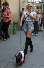 LADY GAGA Walks Her Dog Out in New York 06/22/2015