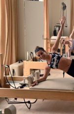 LEA MICHELE and EMMA ROBERTS at a Pilates Class