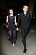 LILY COLLINS and Campbell Bower at Bend It Like Beckham After Party in London