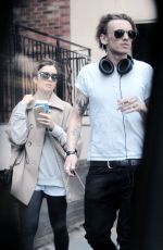 LILY COLLINS and Jamie Campbell Bower Out and About in London 06/25/2015