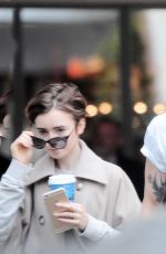 LILY COLLINS and Jamie Campbell Bower Out and About in London 06/25/2015