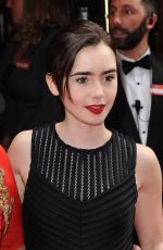 LILY COLLINS at Bend It Like Beckham Press Night in London