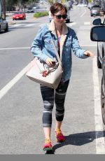 LILY COLLINS Leaves a Gym in West Hollywood 06/08/2015