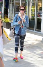 LILY COLLINS Leaves a Gym in West Hollywood 06/08/2015