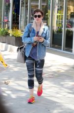 LILY COLLINS Leaves a Gym in West Hollywood 06/08/2015