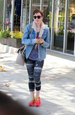 LILY COLLINS Leaves a Gym in West Hollywood 06/08/2015