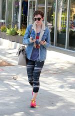 LILY COLLINS Leaves a Gym in West Hollywood 06/08/2015