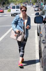 LILY COLLINS Leaves a Gym in West Hollywood 06/08/2015