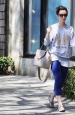 LILY COLLINS Leaves CVS Pharmacy in Los Angeles 06/16/2015