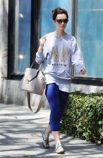 LILY COLLINS Leaves CVS Pharmacy in Los Angeles 06/16/2015