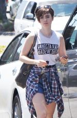 LILY COLLINS Shopping at Whole Foods in West Hollywood 06/07/2015