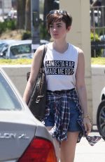 LILY COLLINS Shopping at Whole Foods in West Hollywood 06/07/2015