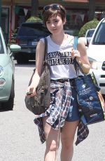 LILY COLLINS Shopping at Whole Foods in West Hollywood 06/07/2015