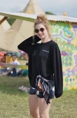 LILY JAMES at Glastonbury Festival in Glastonbury 06/27/2015