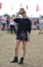 LILY JAMES at Glastonbury Festival in Glastonbury 06/27/2015