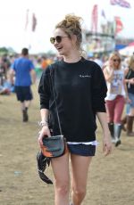 LILY JAMES at Glastonbury Festival in Glastonbury 06/27/2015