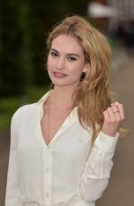 LILY JAMES at Vogue and Ralph Lauren Wimbledon Party in London