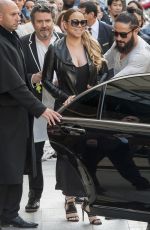 MARIAH CAREY Leaves Peninsula Hotel in Paris 06/10/2015