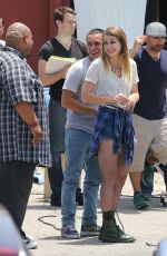 MELISSA BENOIST on the Set of Low Rides in Los Angeles 06/15/2015