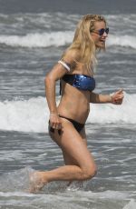 MICHELLE HUNZIKER in Bikini on Vocation at a Beach in Italy 06/16/2015