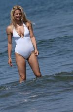 MICHELLE HUNZIKER in Swimsuit and Bikini at a Beach at Forte Dei Marmi