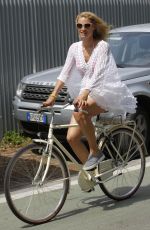 MICHELLE HUNZIKER Riding a Bike in Forte Dei Marmi 06/13/2015