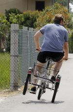 MICHELLE HUNZIKER Riding a Bike in Forte Dei Marmi 06/13/2015
