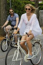 MICHELLE HUNZIKER Riding a Bike in Forte Dei Marmi 06/13/2015