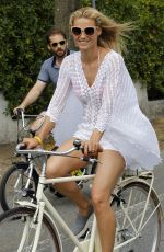 MICHELLE HUNZIKER Riding a Bike in Forte Dei Marmi 06/13/2015