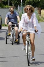 MICHELLE HUNZIKER Riding a Bike in Forte Dei Marmi 06/13/2015