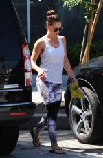 MINKA KELLY in Tights Leaves a Gym in Los Angeles 06/24/2015