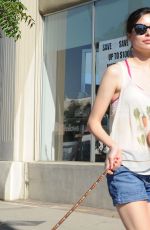 MIRANDA COSGROVE Walks Her Dog Out in Los Angeles 06/20/2015
