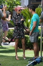 NICOLE RICHIE on the Set of Extra at the Grove 06/08/2015