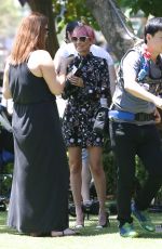 NICOLE RICHIE on the Set of Extra at the Grove 06/08/2015