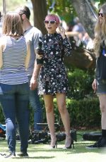 NICOLE RICHIE on the Set of Extra at the Grove 06/08/2015