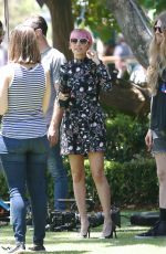 NICOLE RICHIE on the Set of Extra at the Grove 06/08/2015