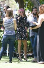 NICOLE RICHIE on the Set of Extra at the Grove 06/08/2015