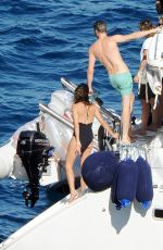NIKKI REED in Swimsuit at a Boat in Italy 06/25/2015
