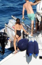 NIKKI REED in Swimsuit at a Boat in Italy 06/25/2015