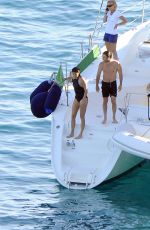NIKKI REED in Swimsuit at a Boat in Italy 06/25/2015
