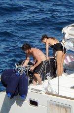 NIKKI REED in Swimsuit at a Boat in Italy 06/25/2015