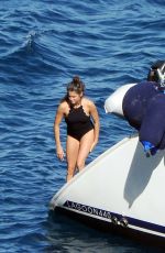NIKKI REED in Swimsuit at a Boat in Italy 06/25/2015