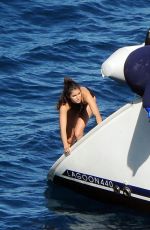 NIKKI REED in Swimsuit at a Boat in Italy 06/25/2015
