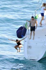 NIKKI REED in Swimsuit at a Boat in Italy 06/25/2015