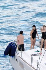 NIKKI REED in Swimsuit at a Boat in Italy 06/25/2015